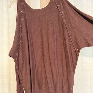 Jennifer Lopez Brown Sweater with Studded Accents